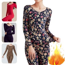 여성 가볍고 따뜻한 모달 피치기모 발열 내복 상하의 세트