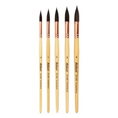 Artsecret 5Pcs 라운드 팁 수채화 그림 브러쉬 구아슈 아크릴 블렌딩 아트 551용 부드러운 염소 및 나일론, 1개