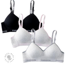 BDYP 중고등학생 3단계 편안한 지지력 순면안감 면스판 브라 3종세트