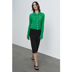 ZARA 폴로 칼라 니트 재킷 - 초록 1957/005/500