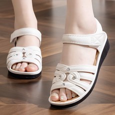 촹싱유푸이 여성 여름 샌들 발이 편한 여자 샌들 예쁜 사뿐 샌들 3cm