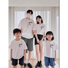 兔巴叮童裝 親子裝短袖純棉T恤 2025新款夏裝一家三口母女母子全家福家庭服旅遊服