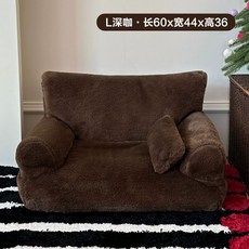탑이지몰 쿠션포함 튼튼한 고급 고양이 원목 침대 강아지, 1개, F. 진한 갈색 사이즈 L