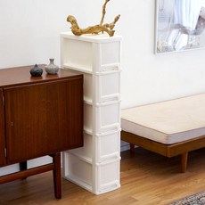 보노하우스 모던틈새슬림서랍장 5단, 다크투명