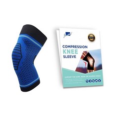 JianiMed Compression Knee Sleeve - Thin & Lightweight Pain Relief Sport Injury Recovery Enhanc, M, 블루/라이트 블루