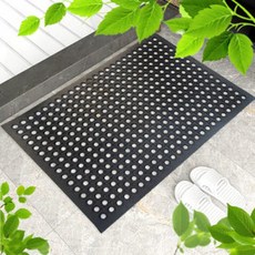에코스마일 현관매트 미끄럼방지 업소용 고무발판 특대, 1개, 블랙