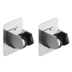 무타공 접착식 샤워기 걸이 거치대 홀더 2p, 실버