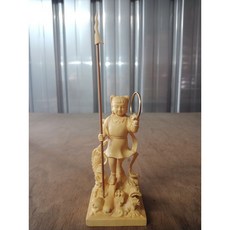 泓展工藝 黃楊木 哪吒太子 小神像, 1個