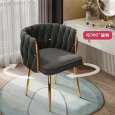 바닥 의자 가정용 컴퓨터 등받이 침실 회전 편안한 장시간 앉기 좋은 소녀용 화장 기숙사 학생용, 07 017