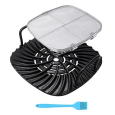 Ninja Foodi 5-in-1 그릴 부품 AG301 AG400 AG300 IG350Q용 그릴 플레이트 창살 및 스테인레스 스틸 스플래터 실드, 표시된 대로