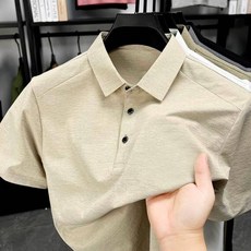 經典素色男款短袖POLO衫 冰絲涼感彈力輕薄透氣