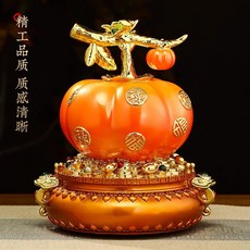 柿子擺件新中式, 1件, 小號事事如意彩繪色18x15x21CM:如圖所示