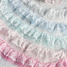라셀 이중주름레이스 슈가-5color, 화이트, 1개