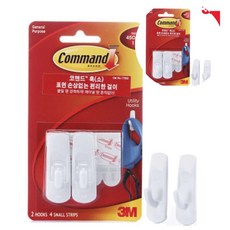 3M 코맨드 훅 소형 부착 고정형 무타공후크걸이, 1