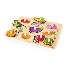 TOOKY 야채 꼭지 퍼즐 855 완구 유아 원목 놀이 우드 교구 맞추기 아기, 1개