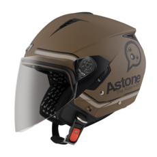 ASTONE官方直營 ASTONE RST-AQ11 輕量化 3/4 半罩安全帽 加長風鏡 內墨片 眼鏡溝 耳機孔 內襯可拆洗, 平咖啡拿鐵