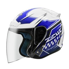 瑞獅 ZEUS ZS-609 I18 3/4安全帽 內襯全可拆洗 多款顏色可選 守護您的騎行安全, 白 / 藍,3XL