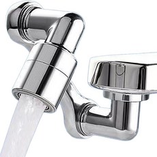 욕실낭만 1080도 자유회전 메탈관절 워터탭 세면대 각도조절 듀얼분사 수도꼭지, 1개