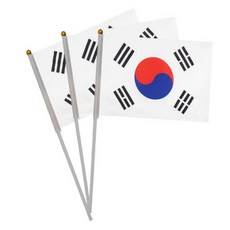 하하팝 미니국기 천수기 응원 행사 여행용, 3개, 태극기 3개, 태극기