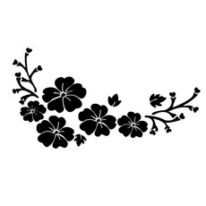 꽃송이 스티커 / 흠집커버 패션 자동차 오토바이 스티커, 1개, 블랙