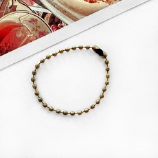 (10p) 12cm 군번줄 구슬체인 의류택 군번줄, 1세트, 엔틱