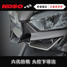 偉倫精品零件 KOSO 六代勁戰大燈下導流 六代戰定風翼 下擾流 擾流下巴 加強擾流 機翼造型進氣孔, 1個
