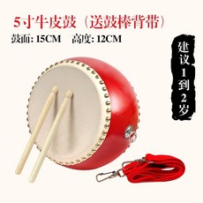 공연 국악 사물놀이 전통북 큰북 대북 난타북 전통악기 악기, 1 5인치 크라프트드럼15x12CM 드럼스틱+멜빵 권장