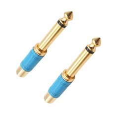 골드 도금 비디오에 1/4 어댑터 상호 연결 사운드 변환 여성 6.35mm 인치 장비 전문 기타 케이블, 01 블루