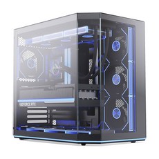 앱코 UD51 엑시드 ARGB BTF 듀얼 챔버 미들타워 컴퓨터 케이스, 1개, UD51 블랙