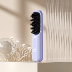 헤어컬 드라이기 스트레이트 홈케어기계 롤 헤어브러시 드라이 헤어왁스 빗 음이온 무선롤 브러쉬 제품 무선, 2.버튼 퍼플
