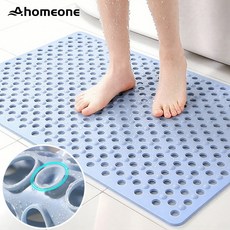 ahomeone 미끄럼방지패드 안전 욕실매트 빠른 물빠짐+강한접착, 1개, 라이트 블루