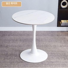 사리넨 대리석 테이블 원형 턴테이블 직선 다이닝 유리강, 60x60x75cm, 1개, 12mm 두꺼운 유광 1