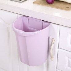 주방 찬장 문걸이 트럼펫 휴지통 가정용 커버리스 플라스틱 수납함 벽걸이 행거 테이블걸이, 2077퍼플