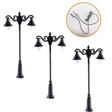 3PCS 1:75-150 모델 철도 조명 12v LED 기차역 조명 레이아웃 HO N 스케일 조명 조명 플랫폼 HO 스케일 램프 13cm 3개, 7.3cm 3개입