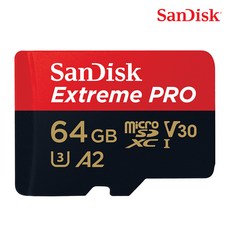 샌디스크 익스트림 프로 마이크로 SD카드 SDSQXCY, 64GB, 1개