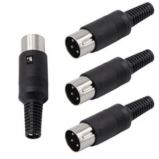 4PCS 3 Pin DIN Male Plug Din Solder Connector for Audio Video AV MIDI Cable Adapter Keyboard, SHUKEFER DIN Male