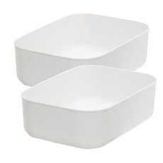 보노하우스 팬트리 수납박스 XS 1+1 라운드 정리함 수납 바스켓, 화이트, 2개