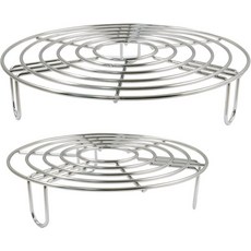 Coufce 2PCS 원형 냉각 랙 스테인리스 스틸 스티머 로스팅 요리 그리드 그릴 스팀 베이킹 에어프라이어 스톡팟 압력솥 케이크 팬 오븐86.89인치, 2