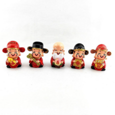 五路財神擺件組，招財進寶開運風水吉祥物，居家店面辦公室裝飾, 【一套】五路財神公仔