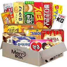 Merrybox零食套餐14種(Kukhee花生三明治+Grace+ChocoHeim+WhiteHeim+Kancho+Pada Coconut+Zek+LotteSand+Gosomi+Yegam+Baked Potato+Sabre+Charm Cracker+Cook Das), 1組