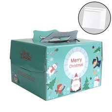 라라패키지 크리스마스 케이크상자 1호 받침포함, 1개, 민트