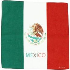 Motique Accessories 대형 면 반다나 - 푸에르토리코 국기 블랙 앤 화이트 인트 루시아 깃발 [호환], 멕시코