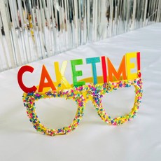 HBD안경 생일파티안경 이벤트소품 파티선글라스, 케이크타임(노랑)