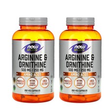 나우푸드 아르기닌 500mg & 오르니틴 250mg 캡슐, 250정, 2개