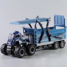合金四驅慣性運輸模型工程車, 1個, 四驅運輸車 藍