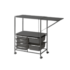 햇살공간 이동식 렌지대 주방 선반 수납장, 3단, 블랙