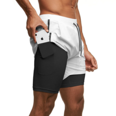 스마트폰 포켓 기능성 헬스 조깅 이중 스포츠 반바지