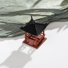 분재 건물 조경 미니어처 높이 3.0cm 수조 단층 조경용품 원형 정자 미니어처소품 정자, AO. 부조 단층 사각 높이 6CM