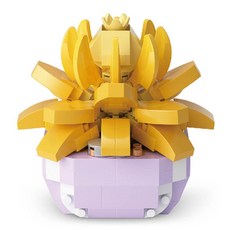 多肉植物盆栽積木，仿真多肉植物，創意盆栽擺飾，辦公室居家療癒小物, P1250星河皓月, 1個