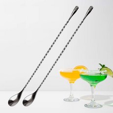 스텐 하이볼 스텐 바스푼 롱스푼 머들러 칵테일 40cm 2개 택배무, 바스푼(실버_40 cm)